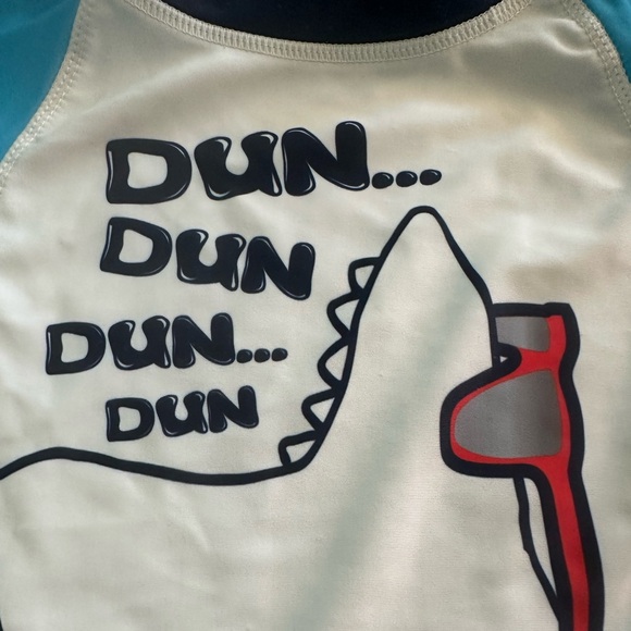 ANDY & EVAN UPF 50 Shark Short Sleeve Rashguard, Light Blue - Picture 8 of 11